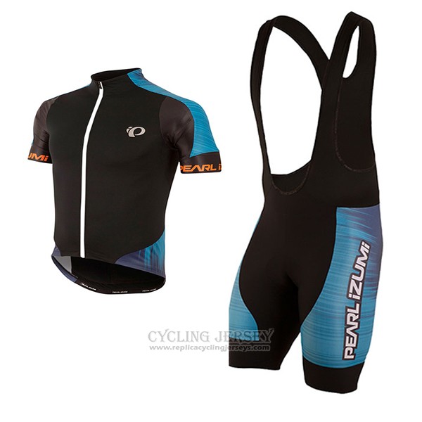 2017 Cycling Jersey Pearl Izumi Black and Blue Short Sleeve and Bib Short